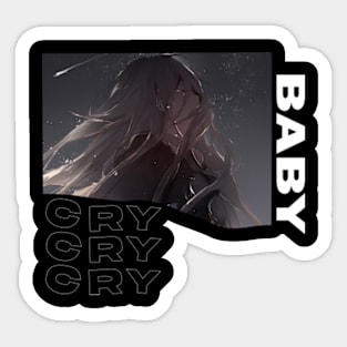 Anime Girl Cry Sticker